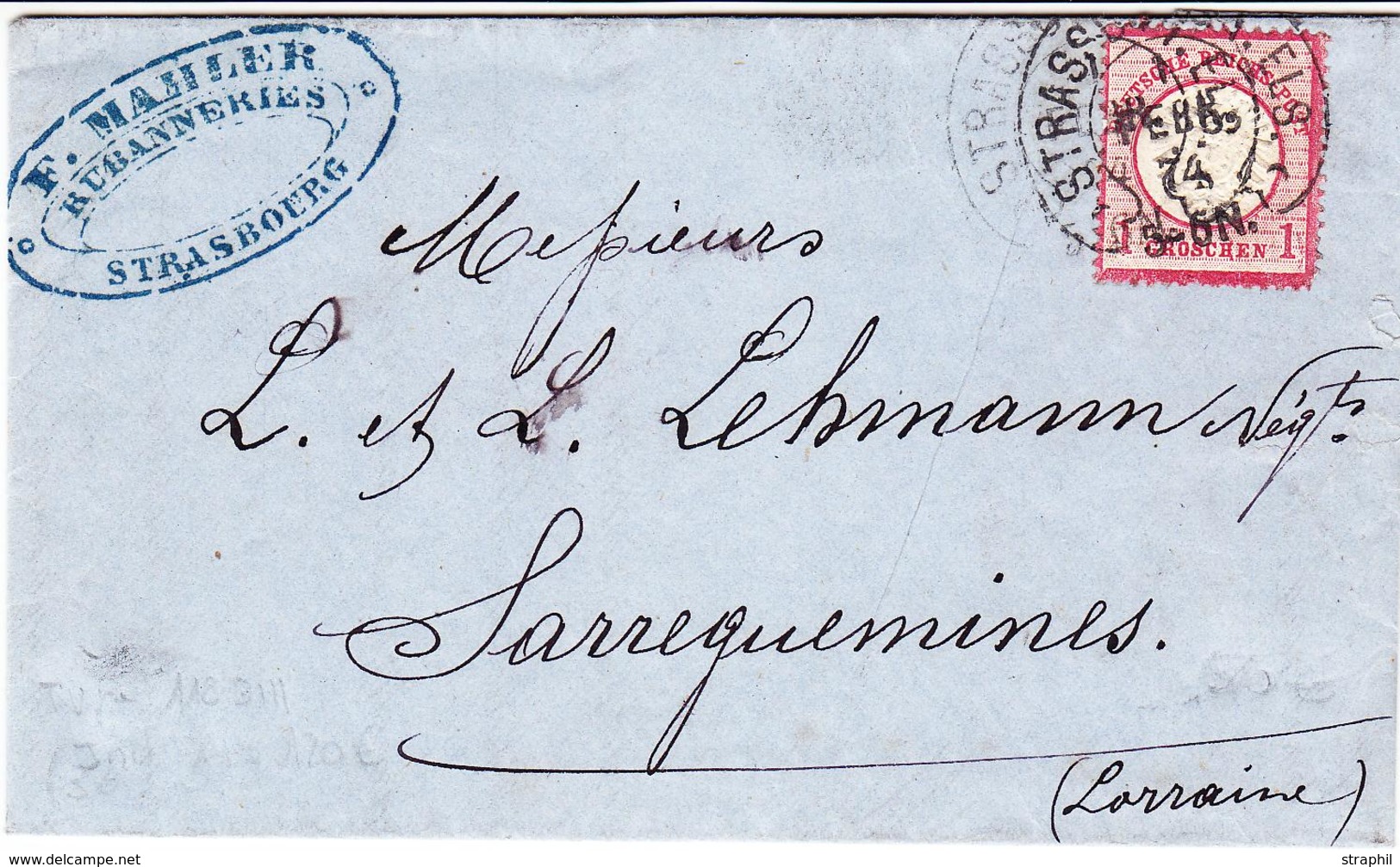 LAC FER A CHEVAL (Timbre D'Allemagne) - LAC - N°16 - Obl Strassburg  - 1/2/74 - Pour Sarreguemines - TB - Lettres & Documents