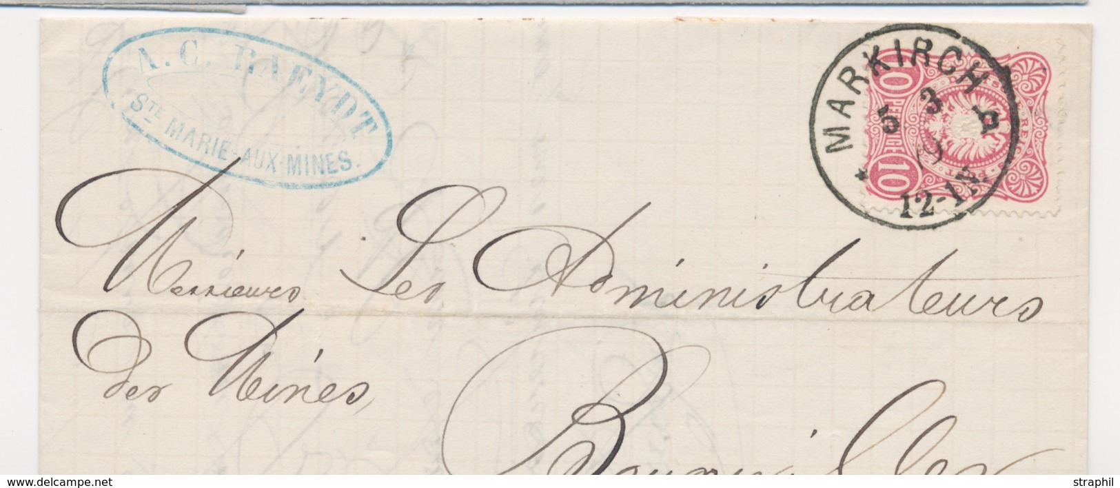 LAC PERIODE 1872-1914 - LAC - All. N°32 - Obl. Markirch - 5/3/79 - Pr Bouxwiller - TB - Briefe U. Dokumente