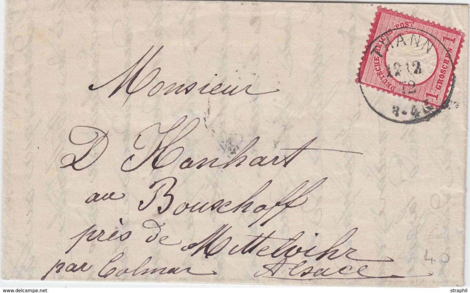 LAC PERIODE 1872-1914 - LAC - N°4 - Obl. Thann - 12/12/72 - TB - Briefe U. Dokumente