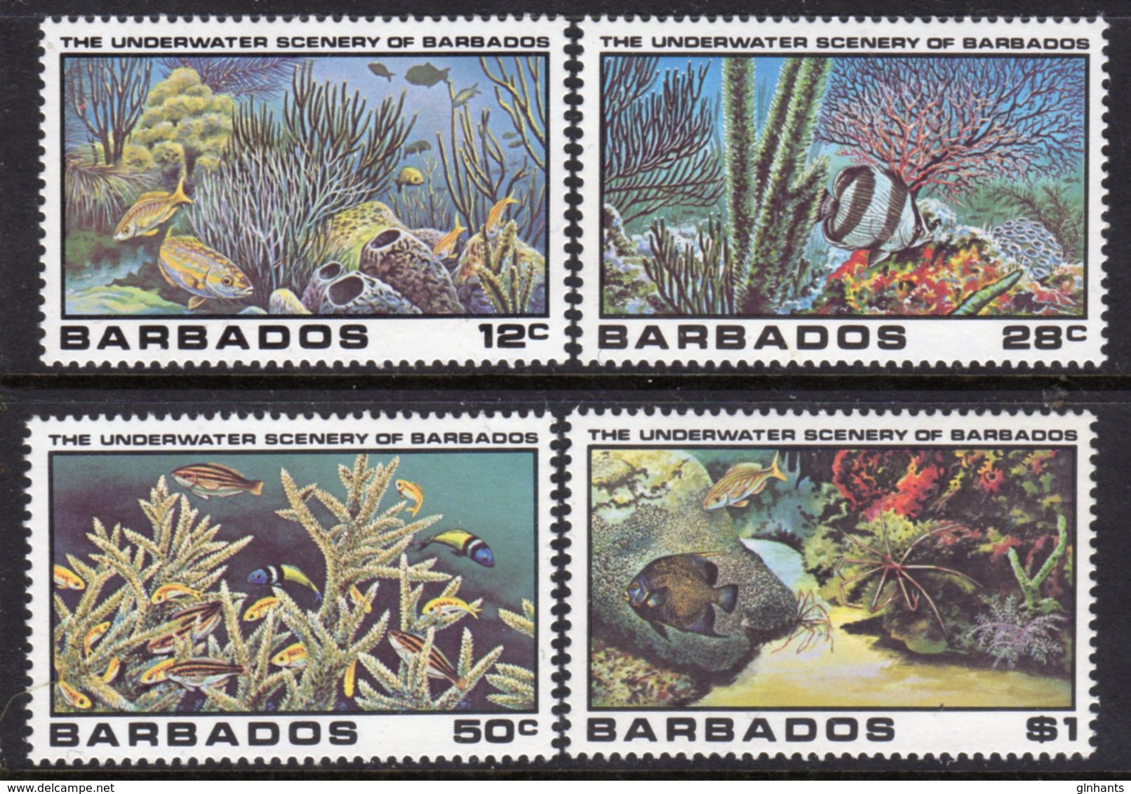 BARBADOS - 1980 UNDERWATER SCENERY SET (4V) FINE MNH ** SG 660-663 - Barbados (1966-...)