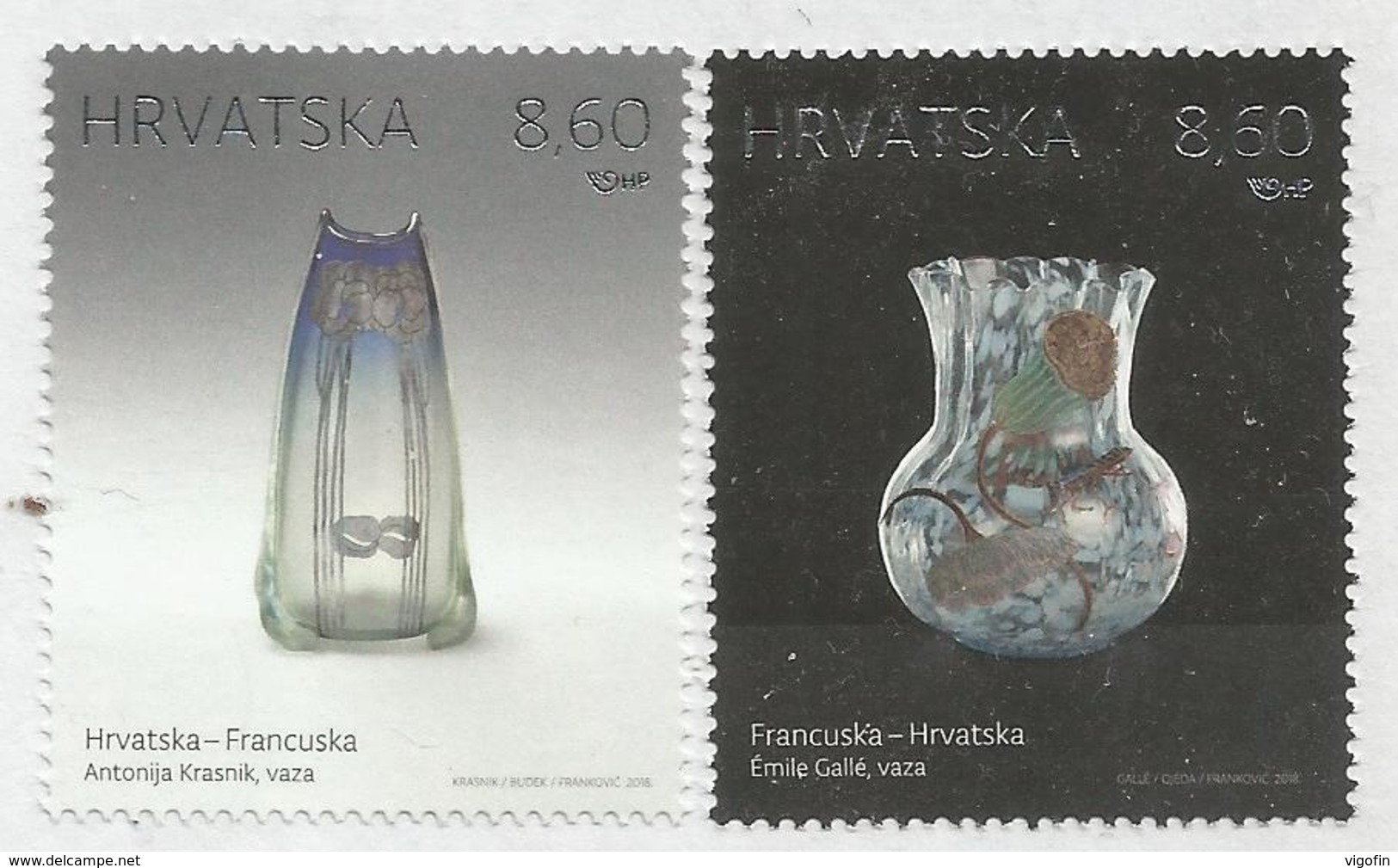 HR 2018-1346-7 JOINT ISSUES FRANCA HRVATSKA, CROATIA HRVATSKA, 1 X 2v, MNH - Emissions Communes