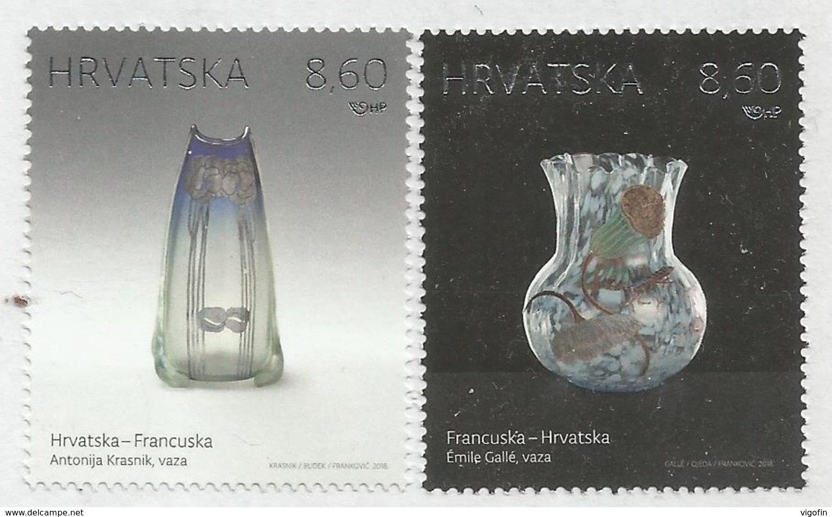 HR 2018-1346-7 JOINT ISSUES FRANCA HRVATSKA, CROATIA HRVATSKA, 1 X 2v, MNH - Croatie