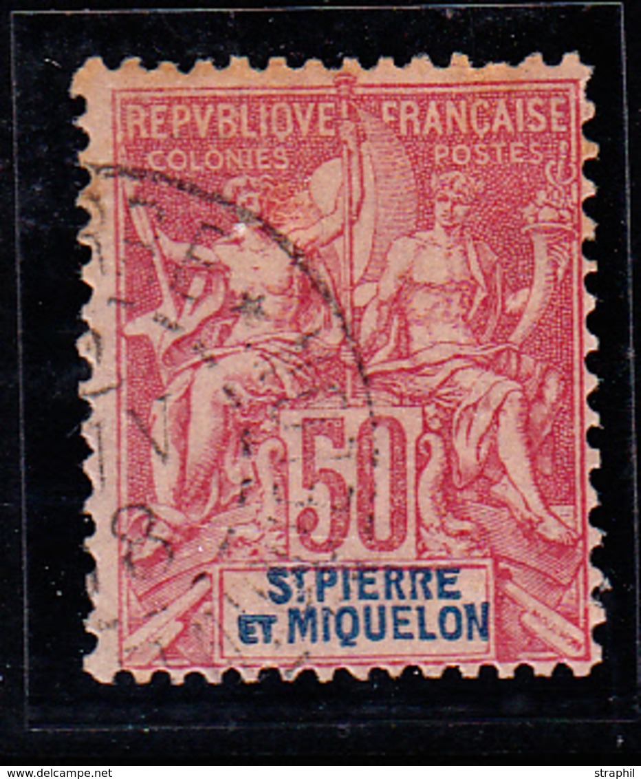 O SAINT PIERRE ET MIQUELON  - O - N°69 - 50c Rose - TB - Vide