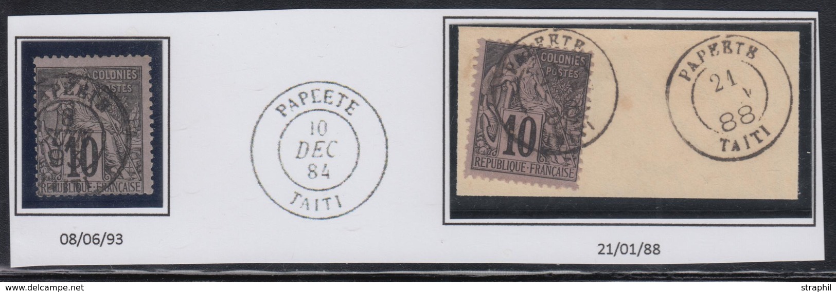 O/F TAHITI - PRECURSEURS - O/F - Em. Gales N°50 X2 Dt Fgts - Obl. PAPEETE/TAÏTI - 1888 Et 1893 - TB - Andere & Zonder Classificatie