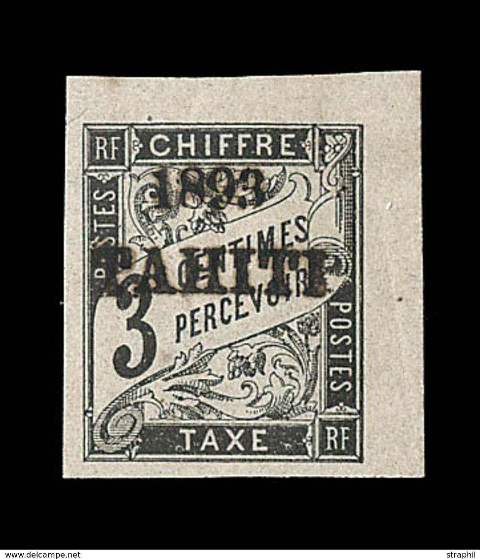 * TAHITI - TIMBRES TAXE  - * - N°16 - 3c Noir - CDF - Belles Marges - Signé Champion - SUP - Andere & Zonder Classificatie