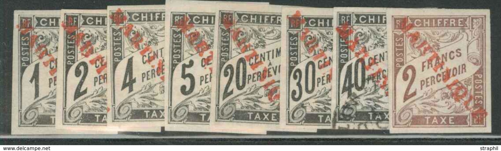 * EMISSIONS GENERALES - TIMBRES TAXE - * - N°1/5, 8/10, 16 - Surch. "MARTINIQUE" Rge - N°10 Oblit. - TB - Taxe