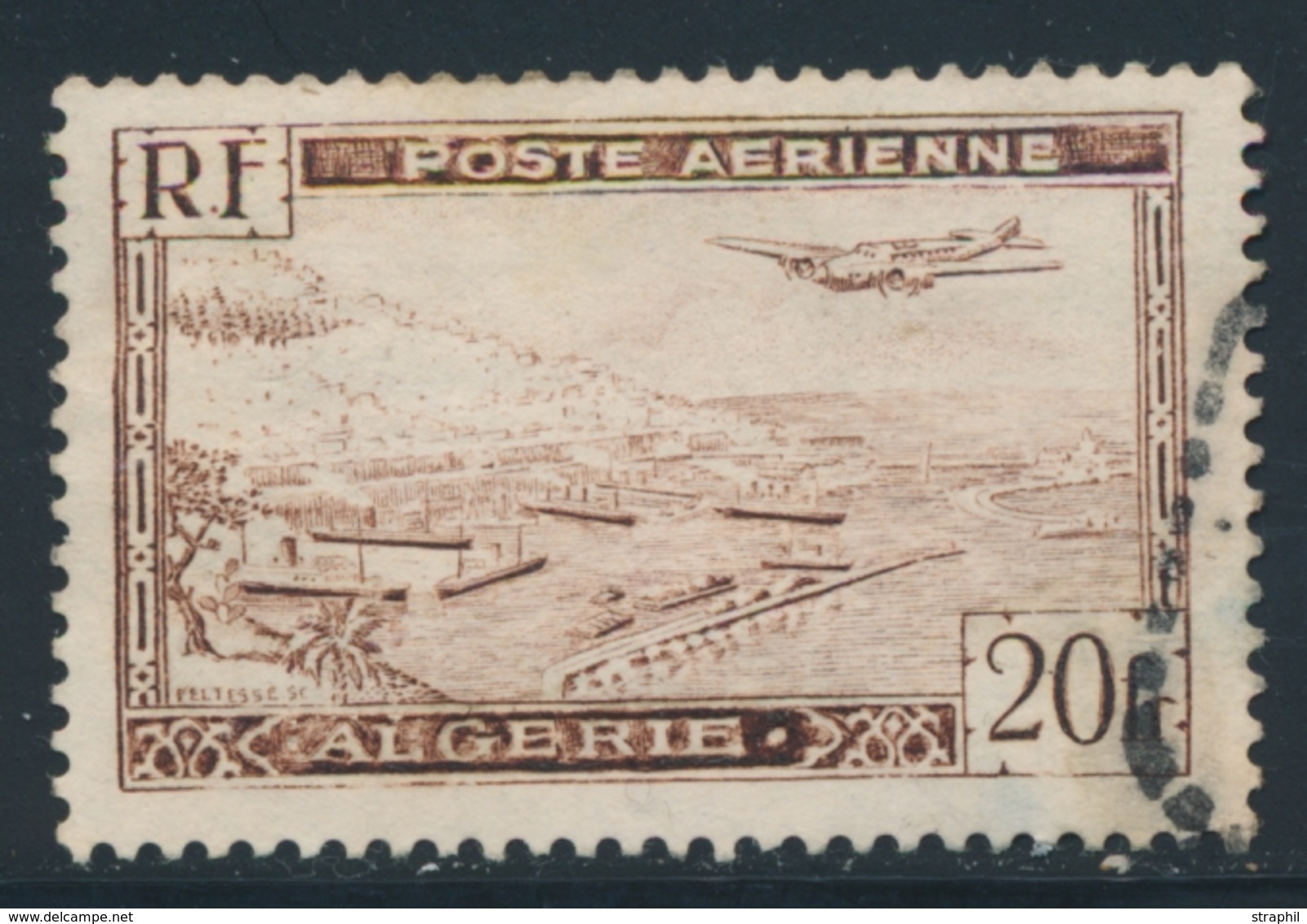 O ALGERIE - POSTE AERIENNE  - O - N°4A - 20F Brun - Type II - TB - Vide