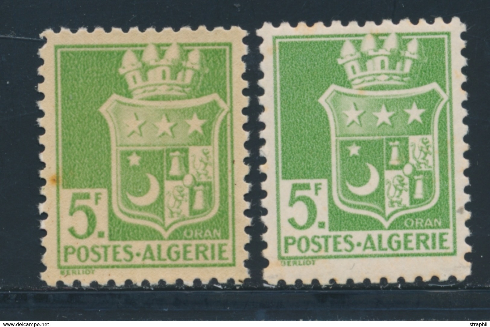 ** ALGERIE - VARIETES - ** - N°183c - Impression Au Verso - 1 Pt Rousseur - Vide