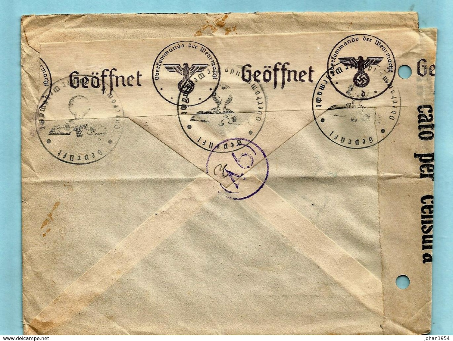 NO PAYPAL ** Yvert N°436/437 On Letter, From MESSINA 12/05/1941 To Brussels - Italian And German Censor - Autres & Non Classés