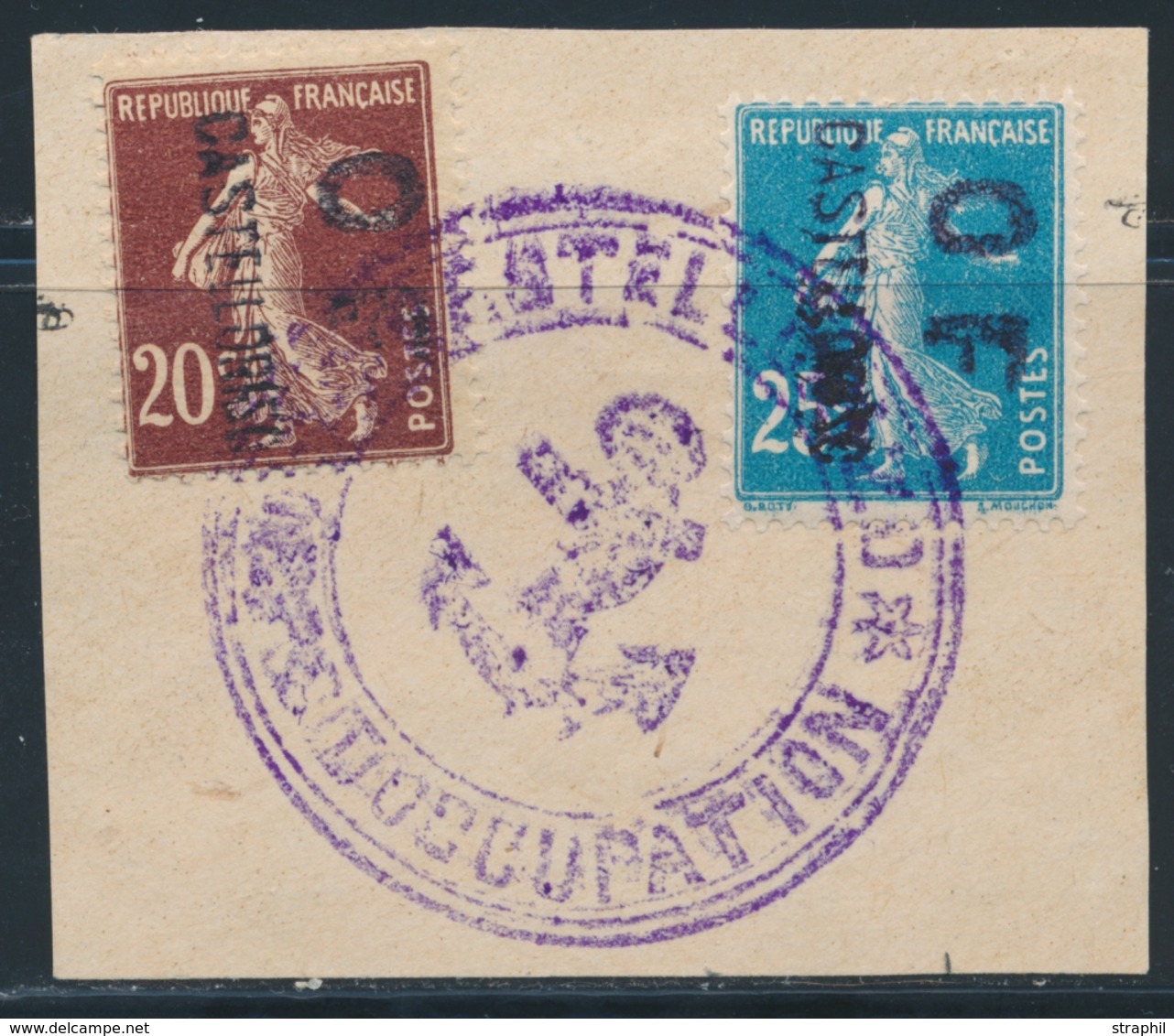 F CASTELLORIZO - F - N°39/40 - Obl. Gd Cachet Violet - TB - Other & Unclassified