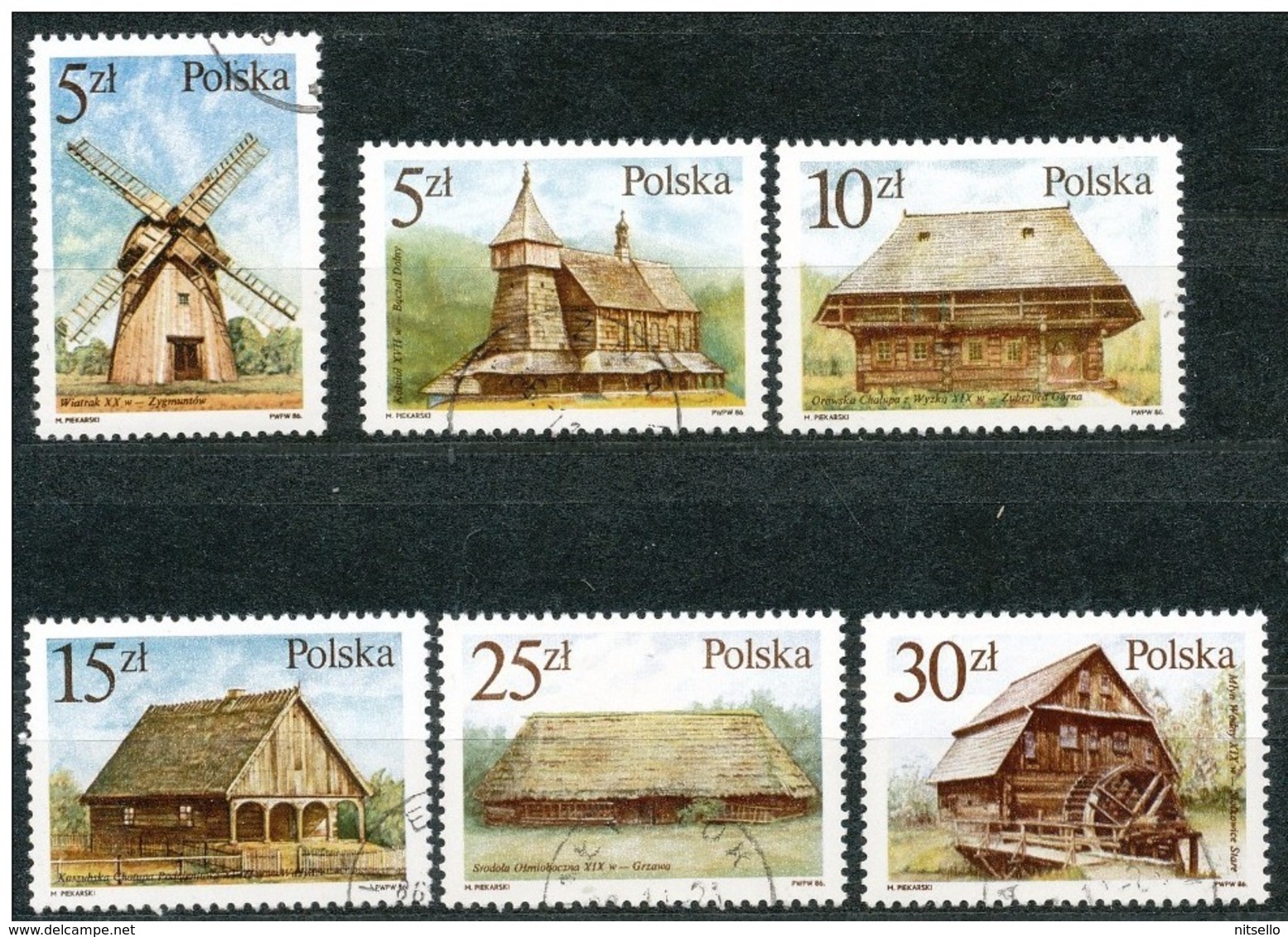 LOTE 1787  ///  (C045) POLONIA   MICHEL Nº: 3060/3065  YVERT Nº 2870/2875 // COTE CATALG: 2,50€ - Gebruikt