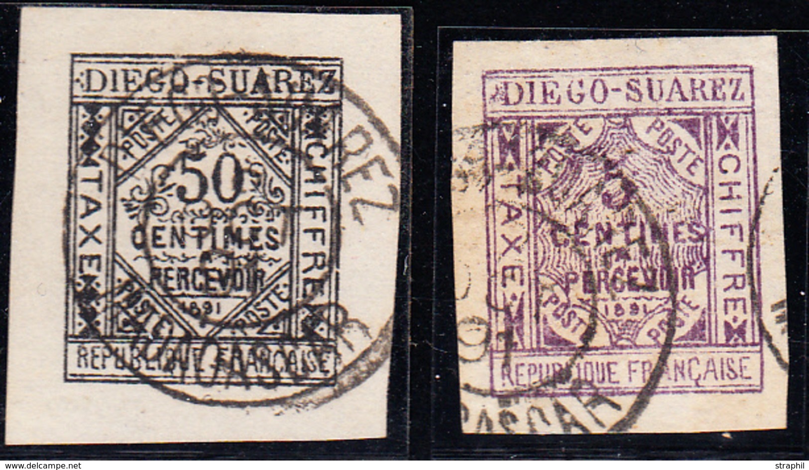 O DIEGO SUAREZ - TIMBRES TAXE  - O - N°1/2 - TB - Sonstige & Ohne Zuordnung