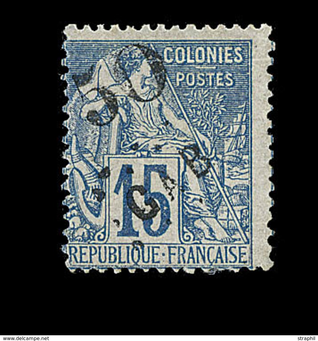 * GABON - * - N°4 - 50 S/15c Bleu - Forte Charn. - TB - Sonstige & Ohne Zuordnung