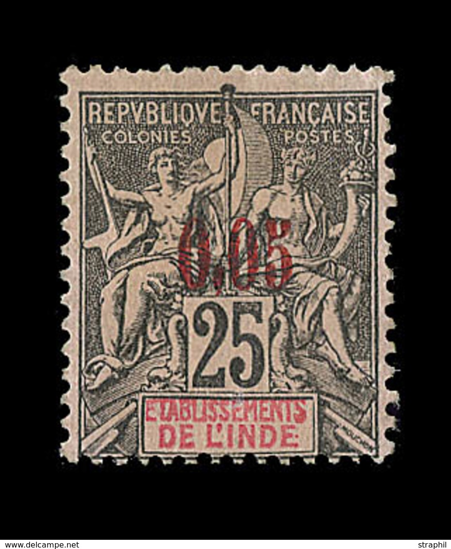 * INDE FRANCAISE - * - N°20 - 0,05 S/25c - Signé Calves - TB - Sonstige & Ohne Zuordnung