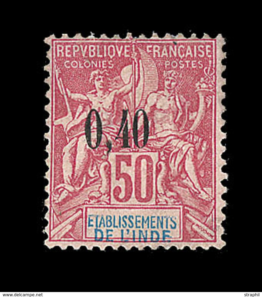 * INDE FRANCAISE - * - N°23 - 0,40 S/50c Rose - Signé Calves - TB - Sonstige & Ohne Zuordnung