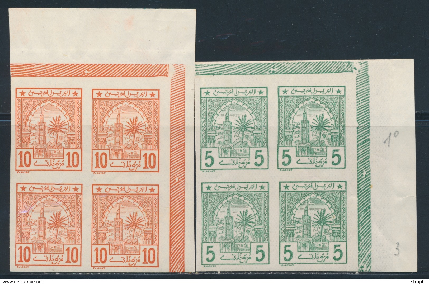 ** MAROC - POSTES CHERIFIENNES - ** - N°11/12 - 2 Blocs De 4 - CDF - ND - TB - Vide