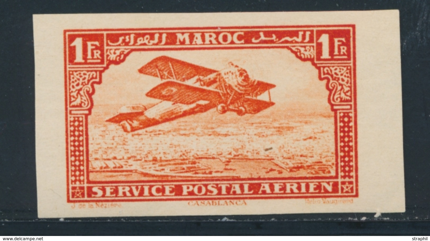 ** MAROC - POSTE AERIENNE - ** - N°7b - 1F Rouge - ND - TB - Vide