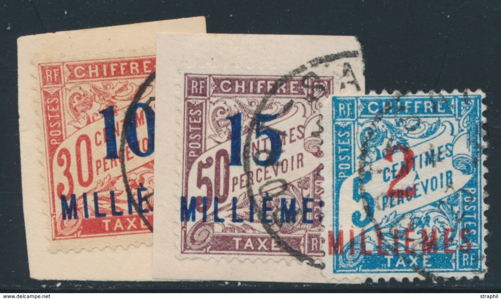 O/F PORT SAÏD - TIMBRES TAXE - O/F - N°5, 7/8 - N°5 Signé A. Brun - N°7/8 S/Fgt - TB - Sonstige & Ohne Zuordnung