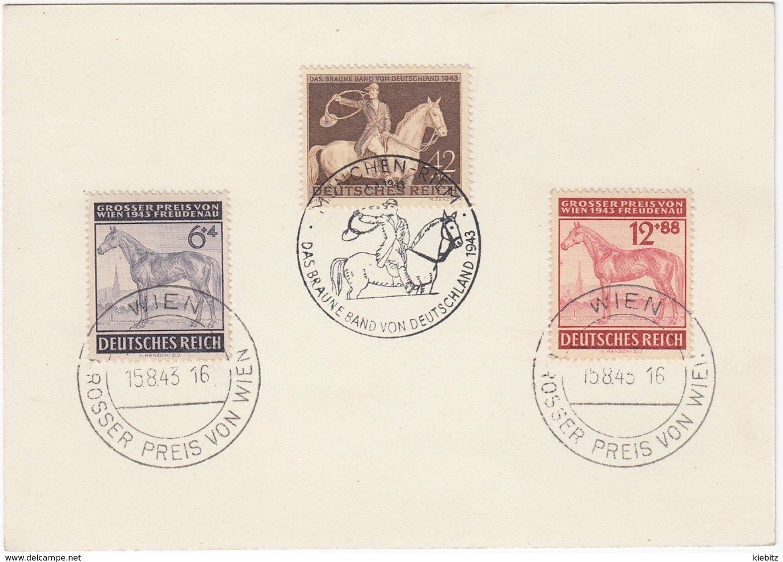 DEUTSCHES REICH 1943 - Beleg Mit SonderStmp. "Preis Von Wien + Braunes Band"  MiNr: 854+857-858 - Briefe U. Dokumente