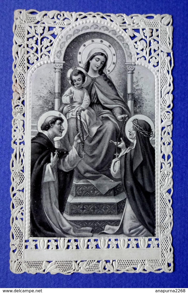 IMAGE PIEUSE....CANIVET ..DATÉE 1910....LA SAINTE VIERGE AVEC JÉSUS ET 2 SAINTS - Andachtsbilder