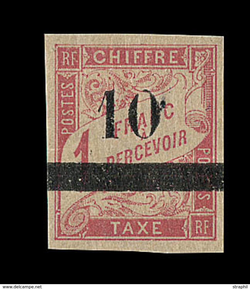* SENEGAL - TIMBRES TAXE  - * - N°3 - 10 S/1F Rose S/paille - Signé - TB - Sonstige & Ohne Zuordnung