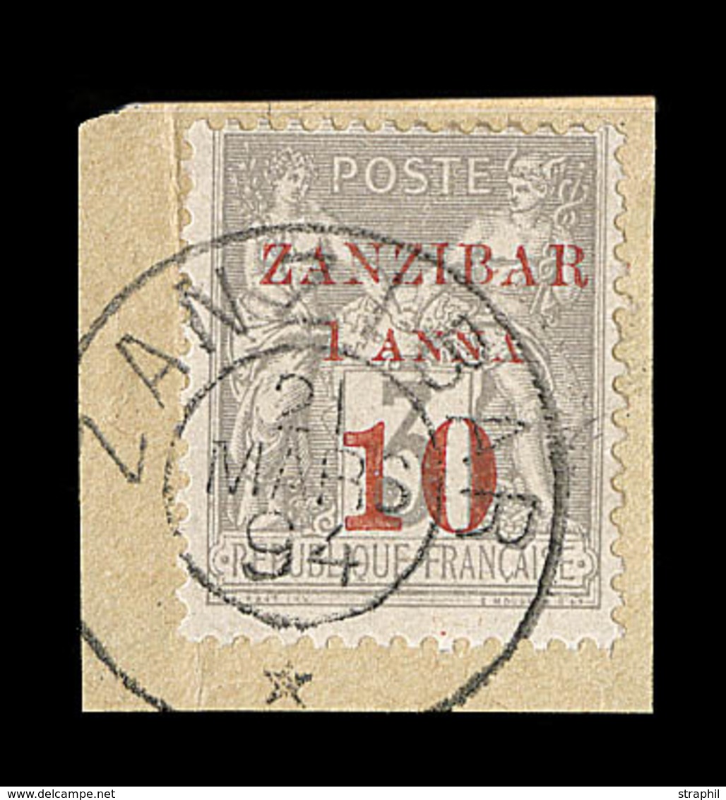 O ZANZIBAR - O - N°13b - 1a Et 10 S/3c Gris - Type III - Signé SCHELLER - TB - Autres & Non Classés