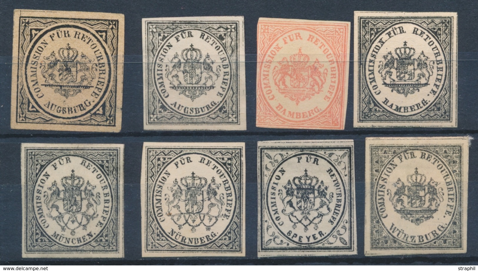 (*) BAVIERE - (*) - Retourmarken - 1865 - Blasons Divers - 8 T. ND - B/TB - Sonstige & Ohne Zuordnung