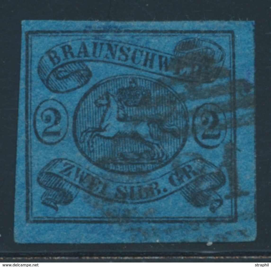 O BRUNSWICK - O - N°8 - 2s. Noir S/bleu - TB - Braunschweig
