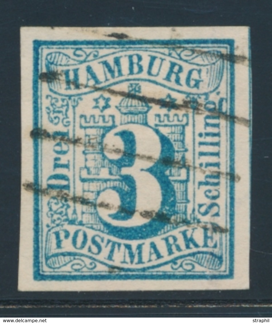 O HAMBOURG - O - N°4 - 3s. Bleu Vert - TB/SUP - Hamburg