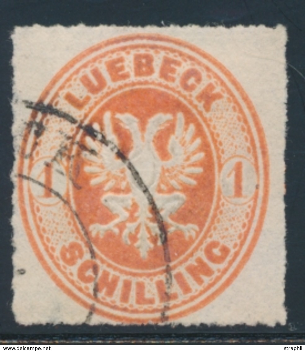 O LUBECK - O - N°9 - 1s. Rouge Orange - TB - Luebeck