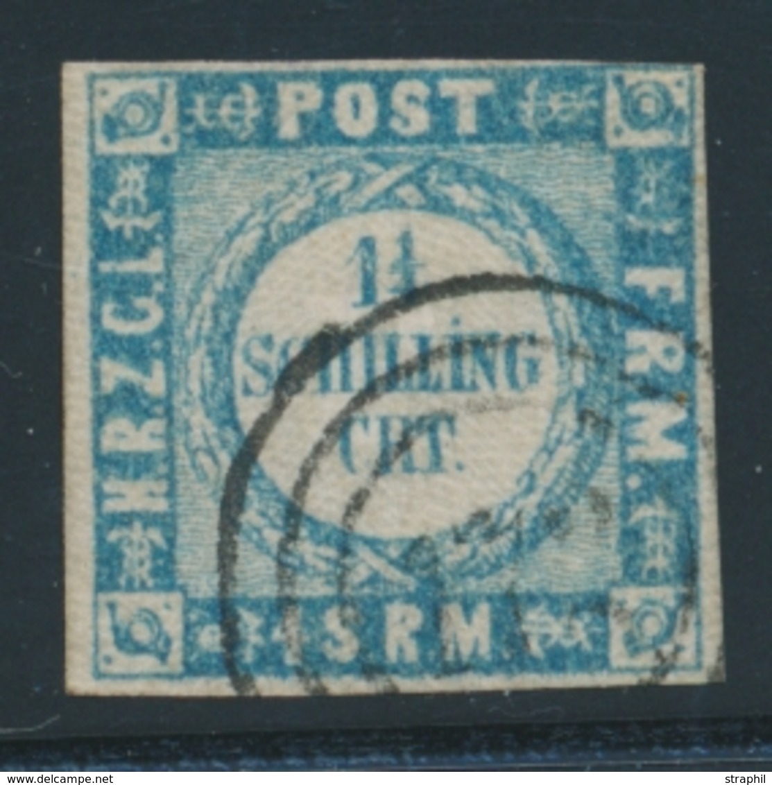 O SCHLESWIG HOLSTEIN - O - N°8 - 1¼ S. Bleu - TB - Schleswig-Holstein