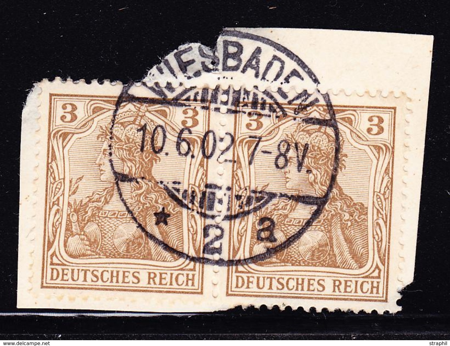 F ALLEMAGNE - EMPIRE  - F - N°67a - Variété D"F"UTSCHES - Tenant à Normal - TB - Gebraucht