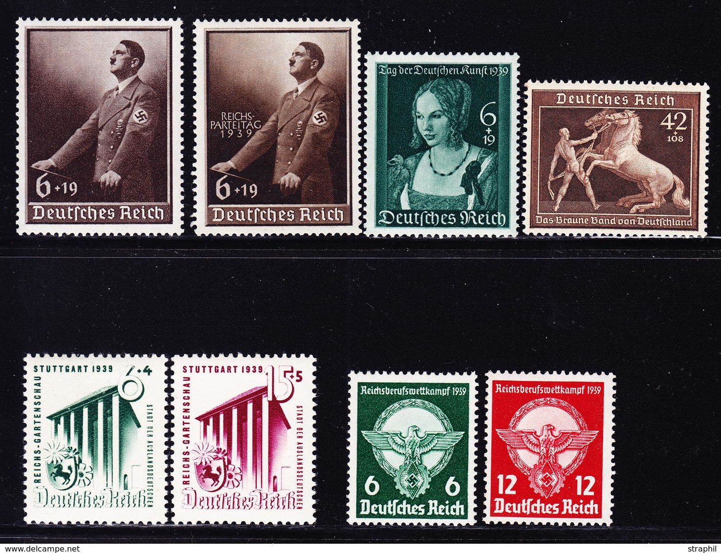 ** ALLEMAGNE - IIIEME REICH - ** - N°630/33, 635/36, 638/39 - TB - Neufs