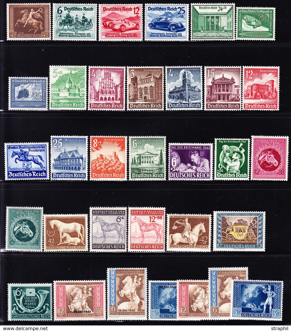 **/* ALLEMAGNE - LOTS-COLLECTIONS - **/* - 32 Ex - Pér. 1938/42 Dt N°612 * Et PA N°57/58 ** - TB - Sammlungen