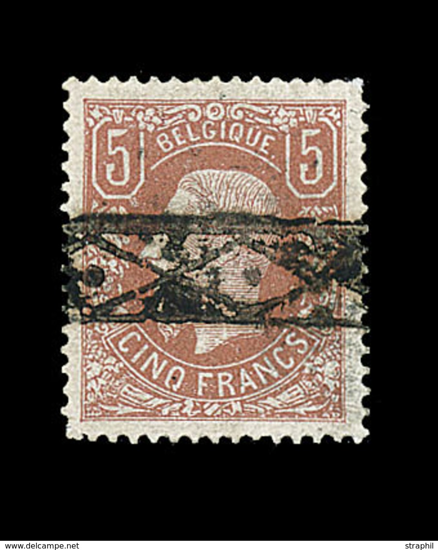 O BELGIQUE - O - N°37 - 5F Brun Clair - Obl. Roulette - B/TB - 1849 Epaulettes