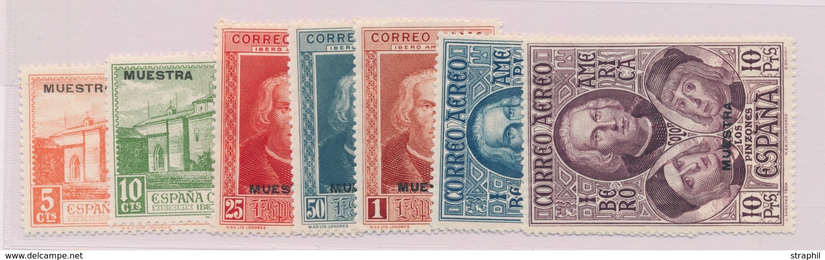 * ESPAGNE - POSTE AERIENNE  - * - N°68/74 - Surchargés MUESTRA - TB - Unused Stamps