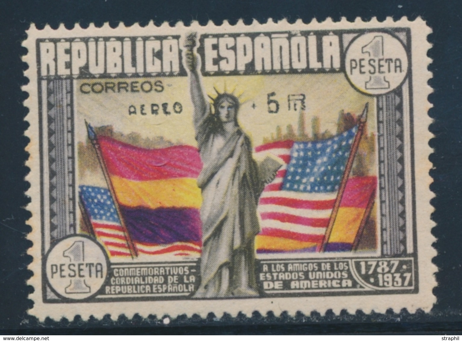 * ESPAGNE - POSTE AERIENNE  - * - N°194 - Constitution Des Etats Unis - TB - Ungebraucht