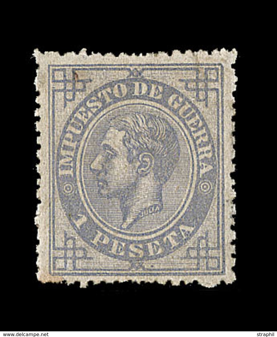 * ESPAGNE - TIMBRES IMPÔTS DE GUERRE  - * - N°8 - 1p Violet Gris - TB - Impots De Guerre