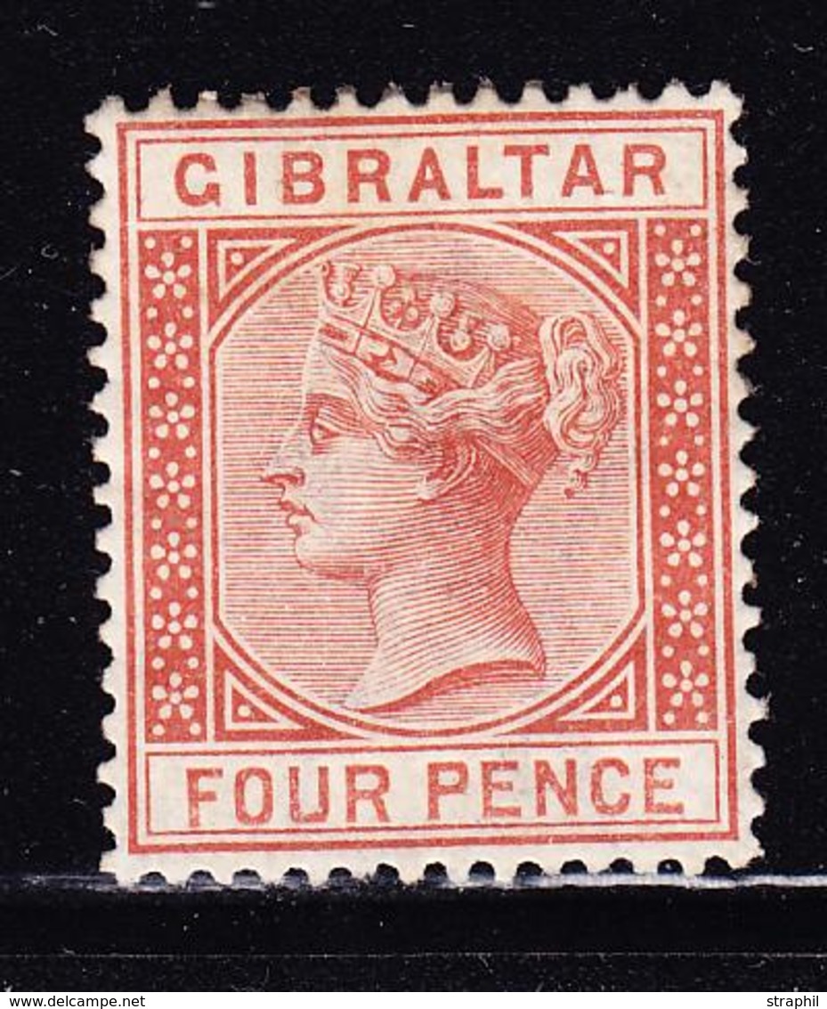 * GIBRALTAR - * - N°12 - 4p Brun Rouge - TB - Gibraltar