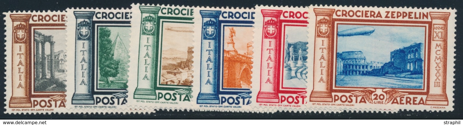 ** ITALIE - POSTE AERIENNE - ** - N°42/47 - Graf Zeppelin - TB - Poste Aérienne