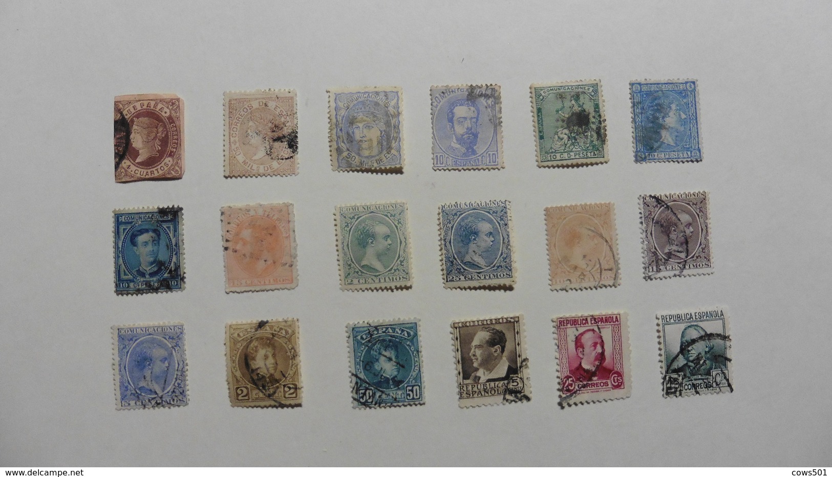 Espagne  : 18 Timbres Oblitérés - Collections