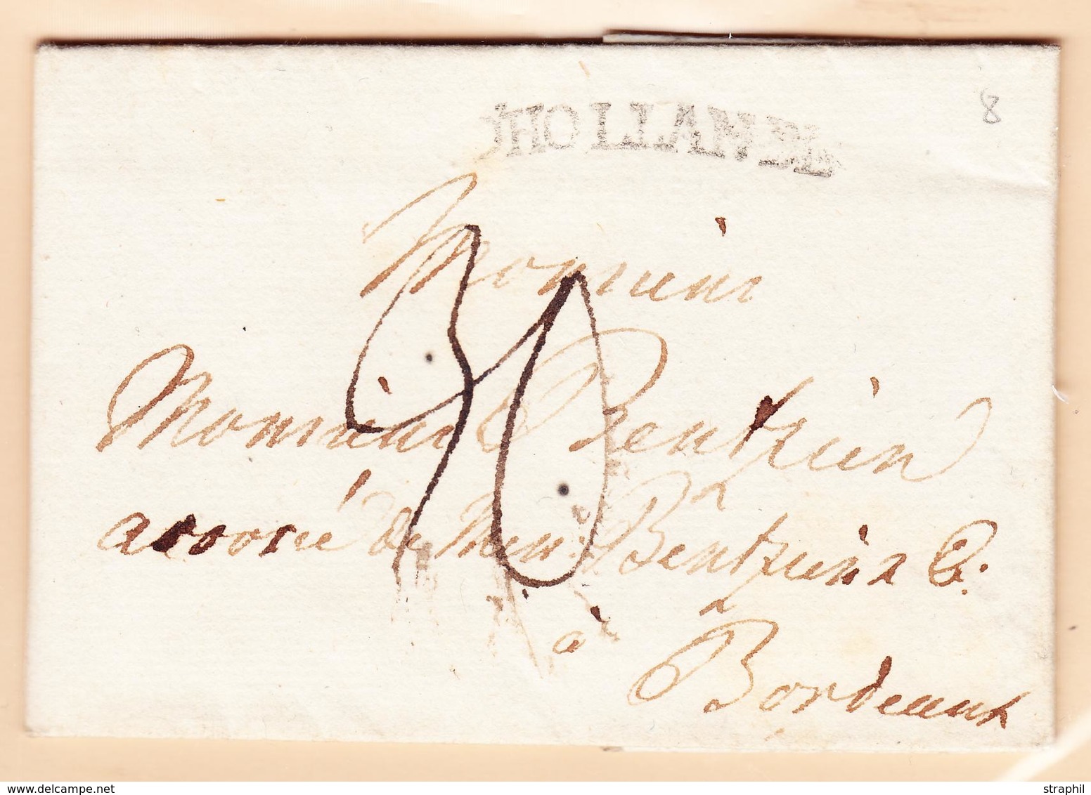 LAC PAYS-BAS - LAC - D'HOLLANDE - 1770 - Pr Bordeaux - Taxe 30 - TB - Briefe U. Dokumente