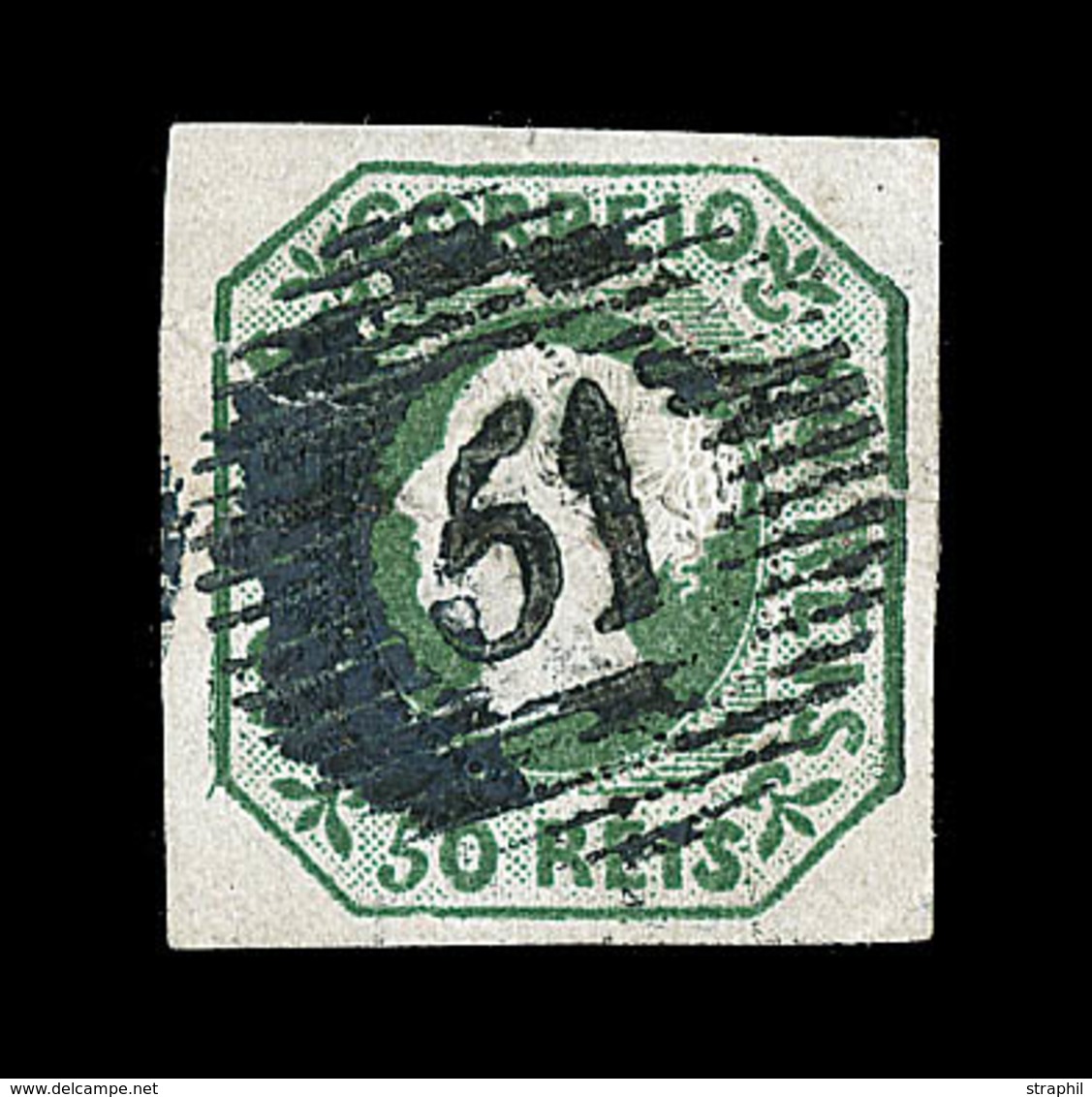 O PORTUGAL - O - N°3 - 50r. Vert - Obl "51"- TB - Unused Stamps