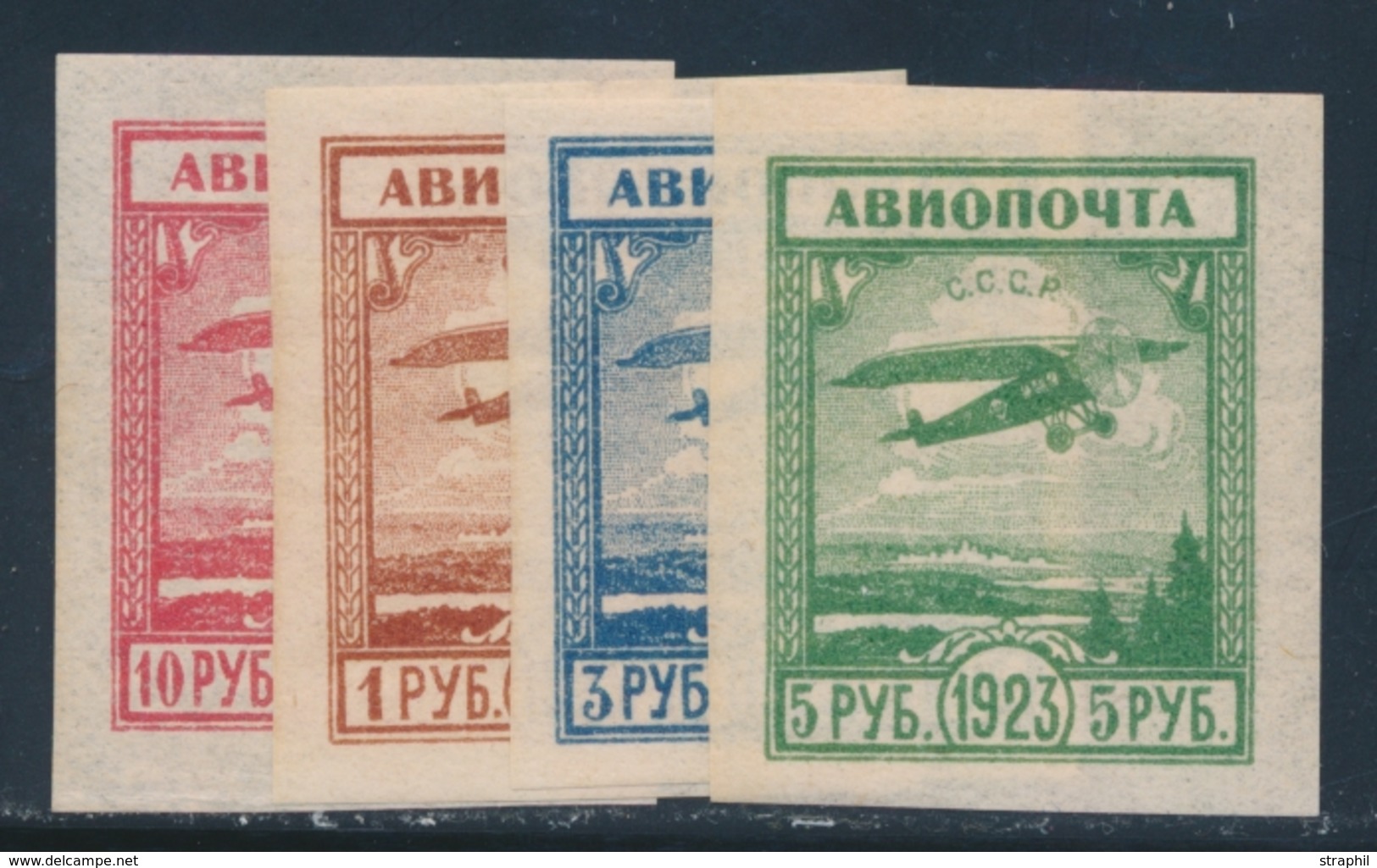 ** RUSSIE - POSTE AERIENNE  - ** - N°10/13 - N. Dentelés - TB - Gebraucht