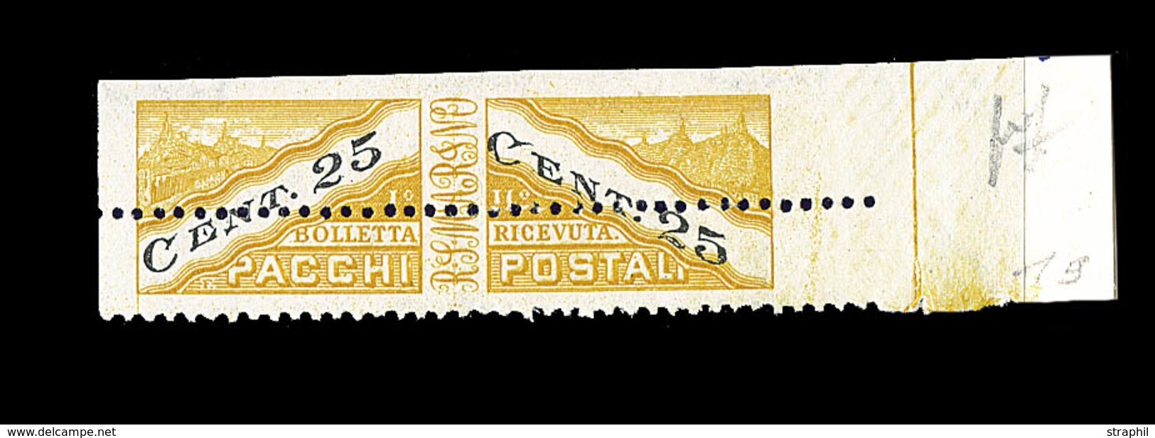 ** SAINT MARIN - COLIS POSTAUX - ** - N°19 - Variété De Piquage - BDF - TB - Parcel Post Stamps
