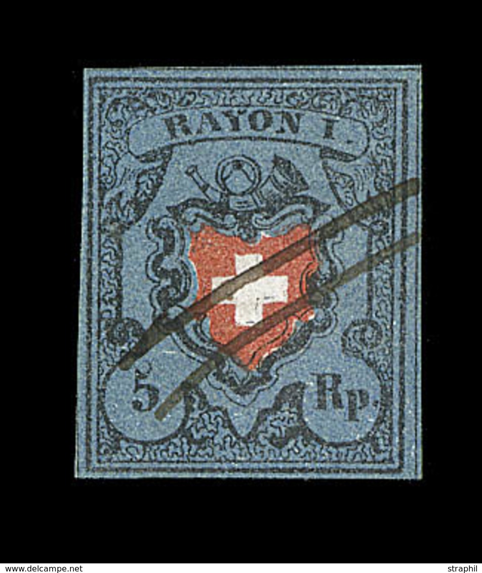 O SUISSE - Références SBK (N°YVERT-TELLIER) - O - N°15 Type II (N°14) - Margé - Obl. Plume - 1843-1852 Kantonalmarken Und Bundesmarken