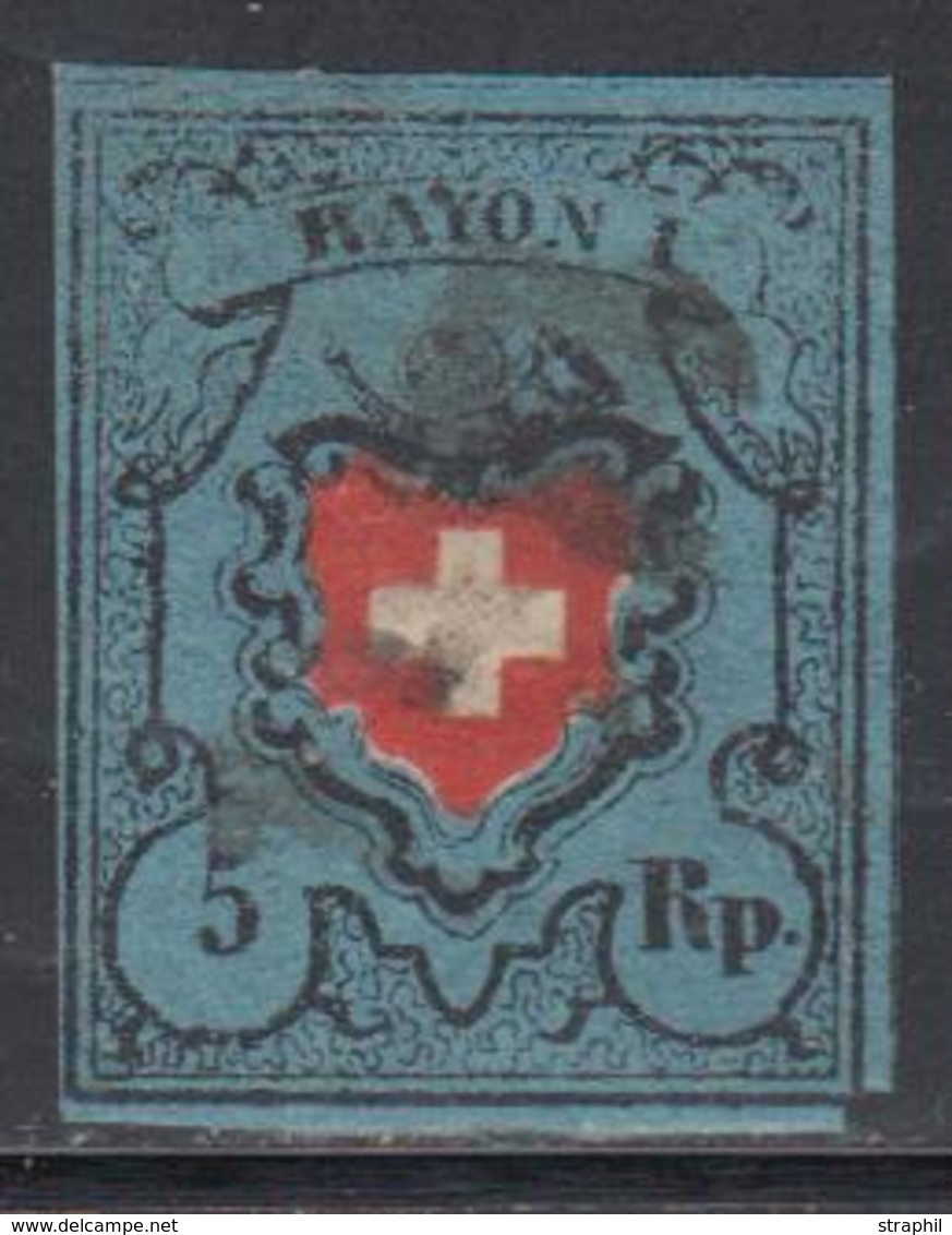 O SUISSE - Références SBK (N°YVERT-TELLIER) - O - N°15 Type II (N°14) - Un Angle Touché - Signé North - 1843-1852 Kantonalmarken Und Bundesmarken