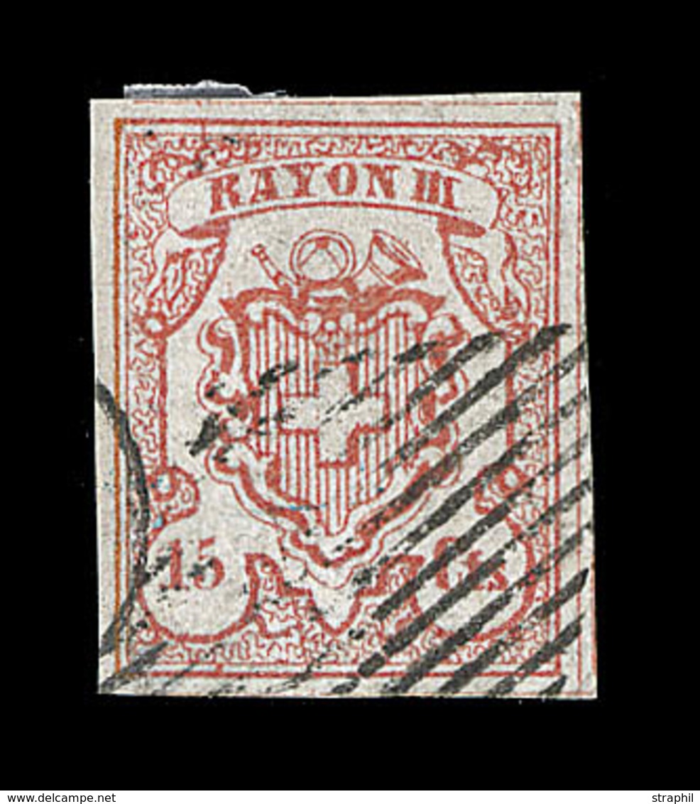 O SUISSE - Références SBK (N°YVERT-TELLIER) - O - N°18 - (N°24) 15Rp Rouge - Type I - Signé - TB - 1843-1852 Kantonalmarken Und Bundesmarken