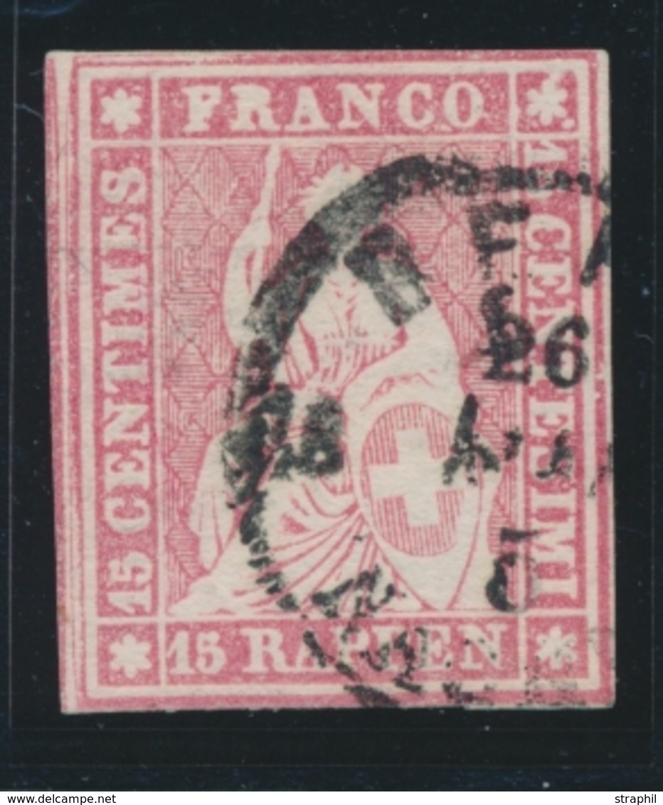 O SUISSE - Références SBK (N°YVERT-TELLIER) - O - N°24 B3 IV - Petite Variété Coin NE - Obl. BERN - Signé Herrmann - Cot - 1843-1852 Kantonalmarken Und Bundesmarken