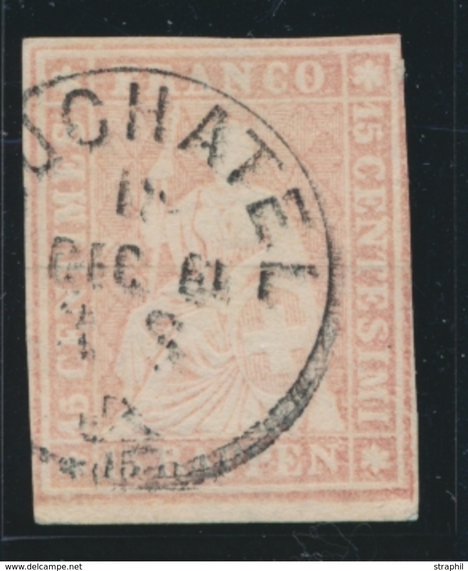 O SUISSE - Références SBK (N°YVERT-TELLIER) - O - N°24 B4 - Obl. Neuchâtel - Signé Herrmann - Cote 90FS - TB - 1843-1852 Kantonalmarken Und Bundesmarken